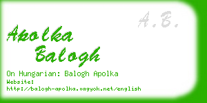 apolka balogh business card